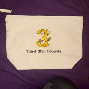 NWOT Third Man Records Cream Canvas Zip Pouch